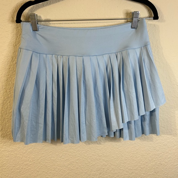 Shein Light Blue Pleated Women's Skirt Large Tennis Golf Girly Pop Chic Concert - Picture 1 of 5